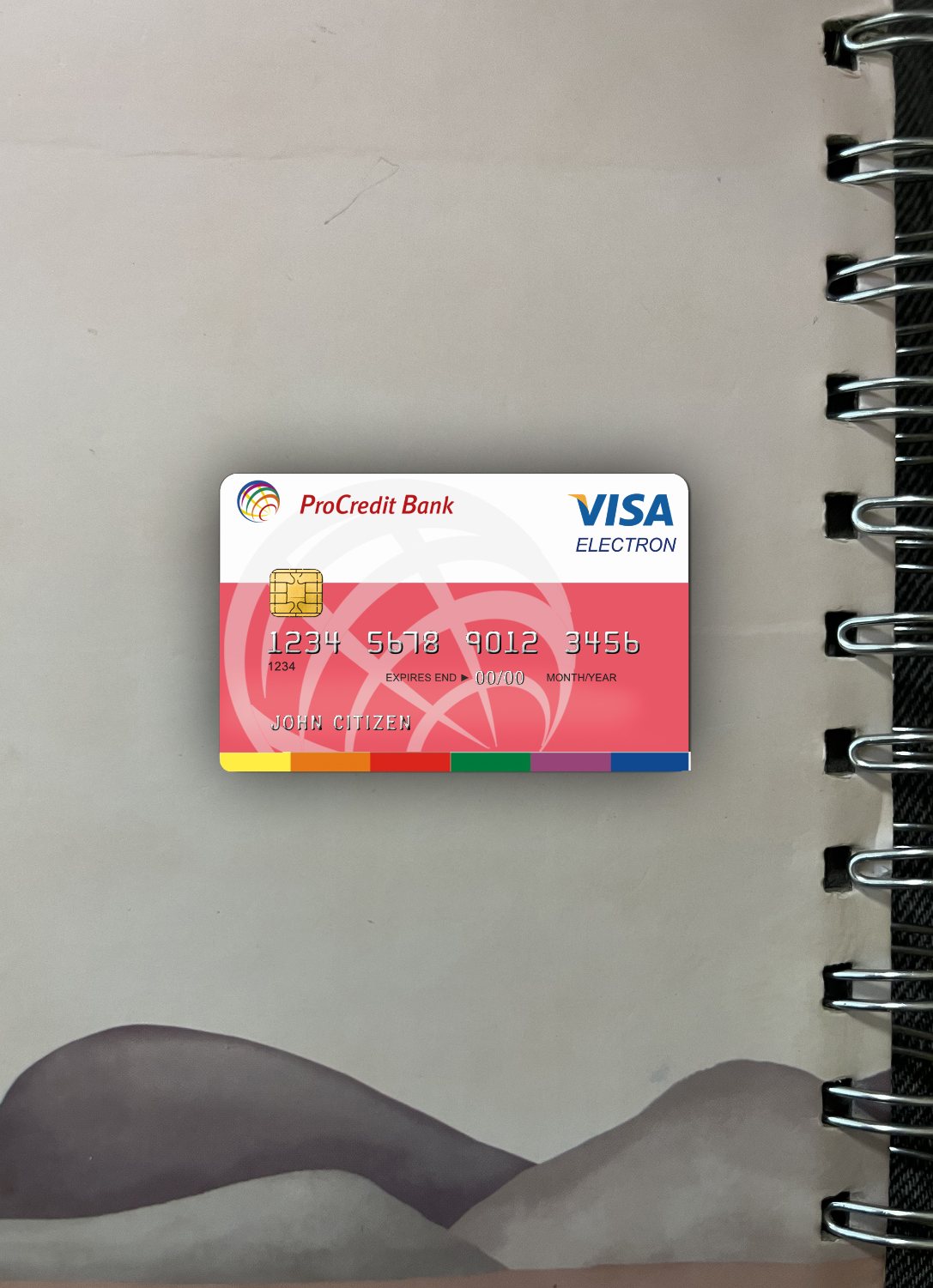 Download Romania ProCredit Bank Visa Electron photolook front Photoshop template